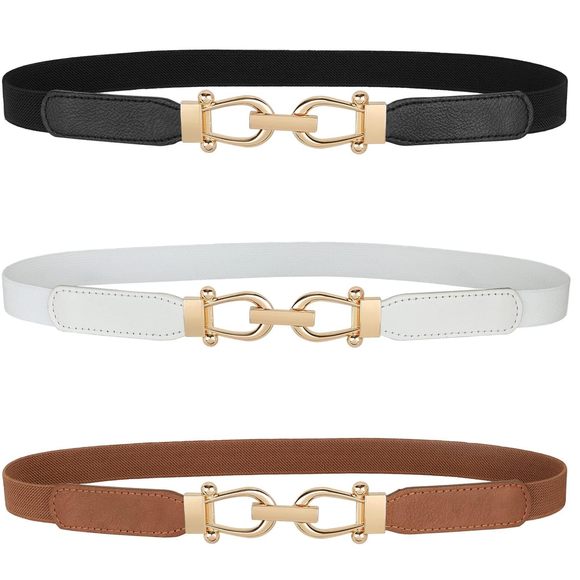 Women Skinny Elastic Belt For Dresses,thin Retro Stretch Waist Belt With🫱